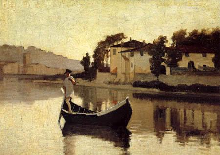 Giuseppe Abbati Arno near Casaccia Norge oil painting art